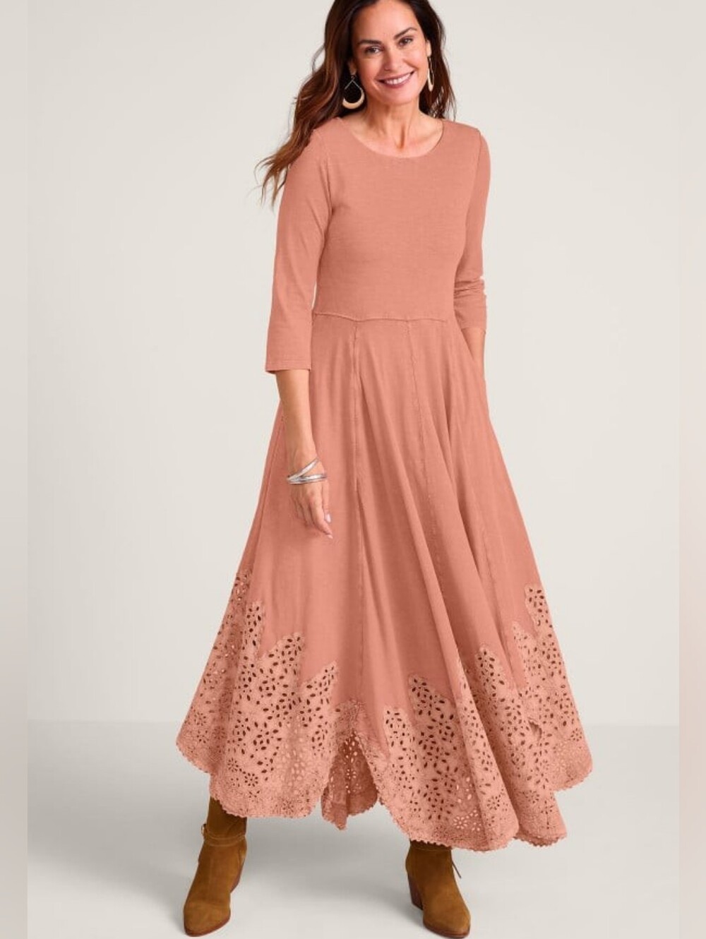 Soft Surroundings Casablanca Dress in Coral Dust - Medium Petite